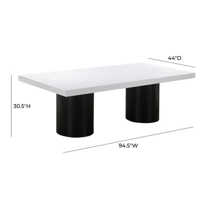 Ziva White Lacquer Dining Table