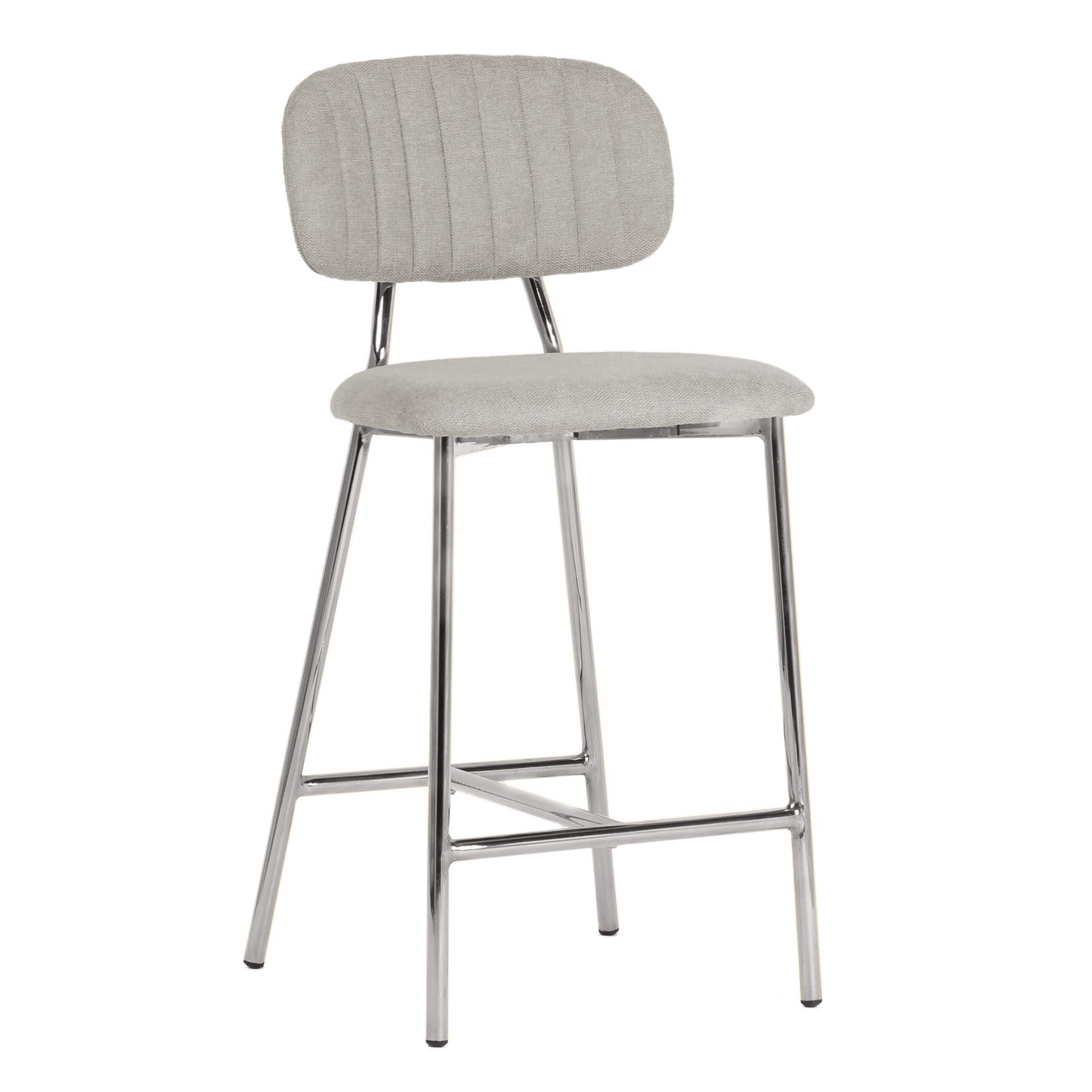 catarina grey counter stool - silver legs (set of 2)