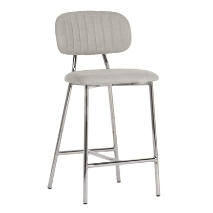 Catarina Grey Counter Stool - Silver Legs (Set of 2)