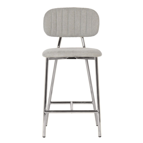 Catarina Grey Counter Stool - Silver Legs (Set of 2)