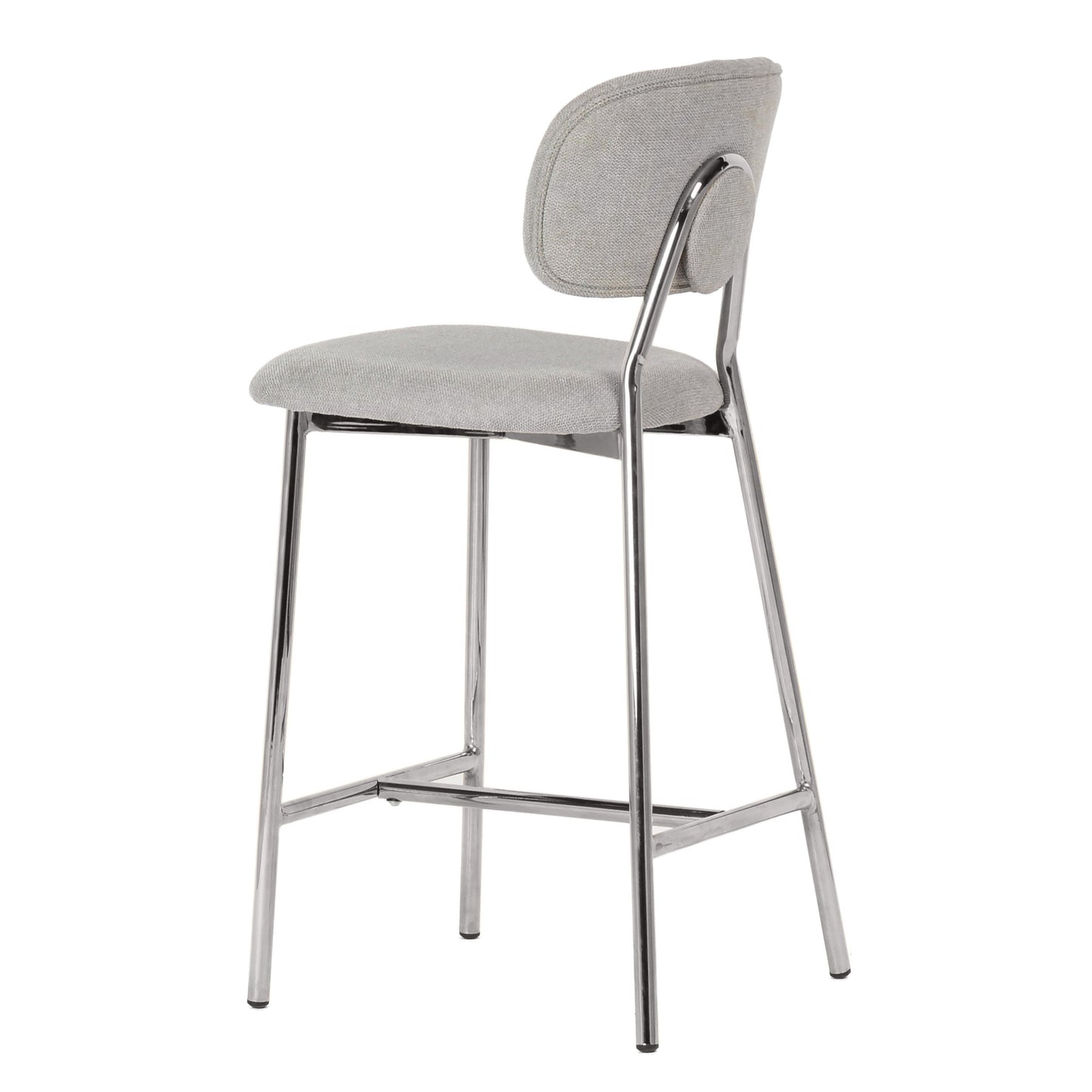 catarina grey counter stool - silver legs (set of 2)