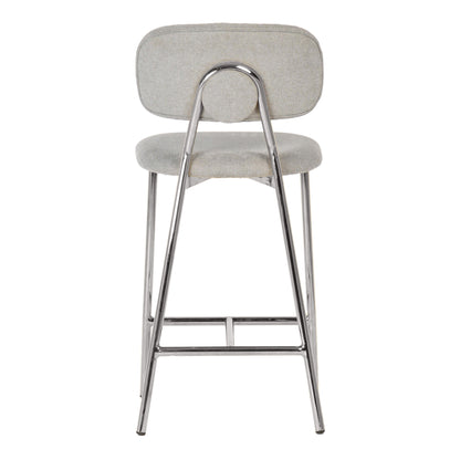 Catarina Grey Counter Stool - Silver Legs (Set of 2)