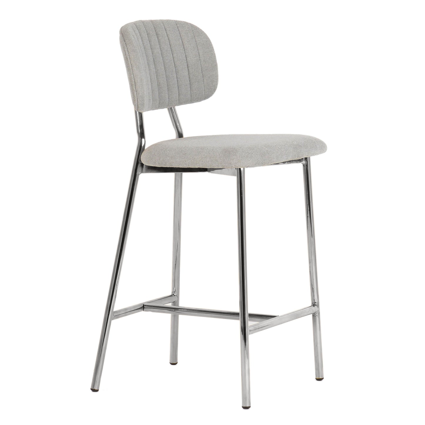 catarina grey counter stool - silver legs (set of 2)