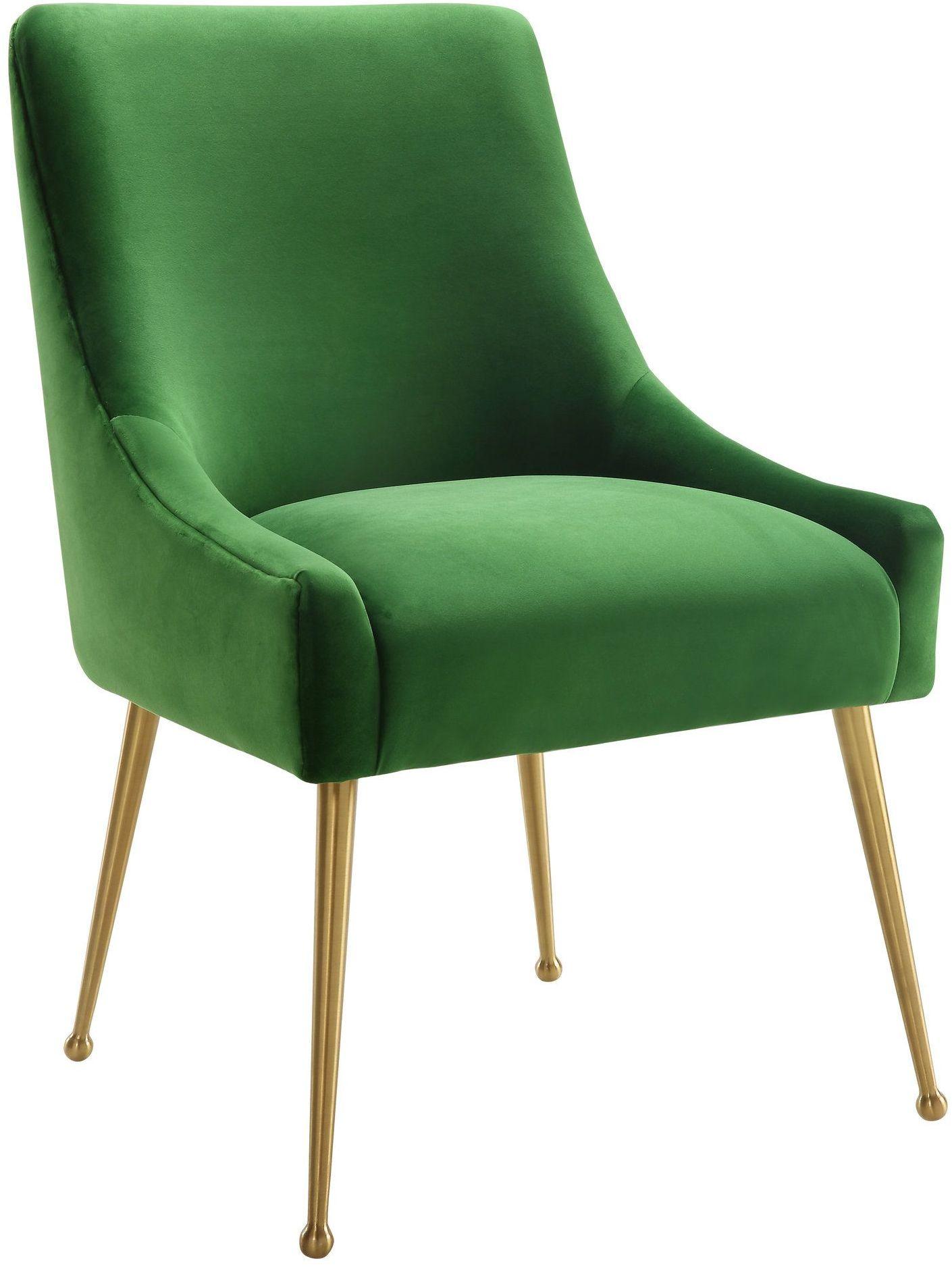 lyrical green velvet side chair