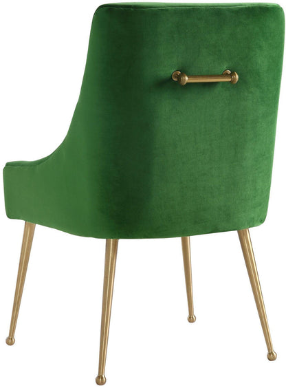 Lyrical Green Velvet Side Chair