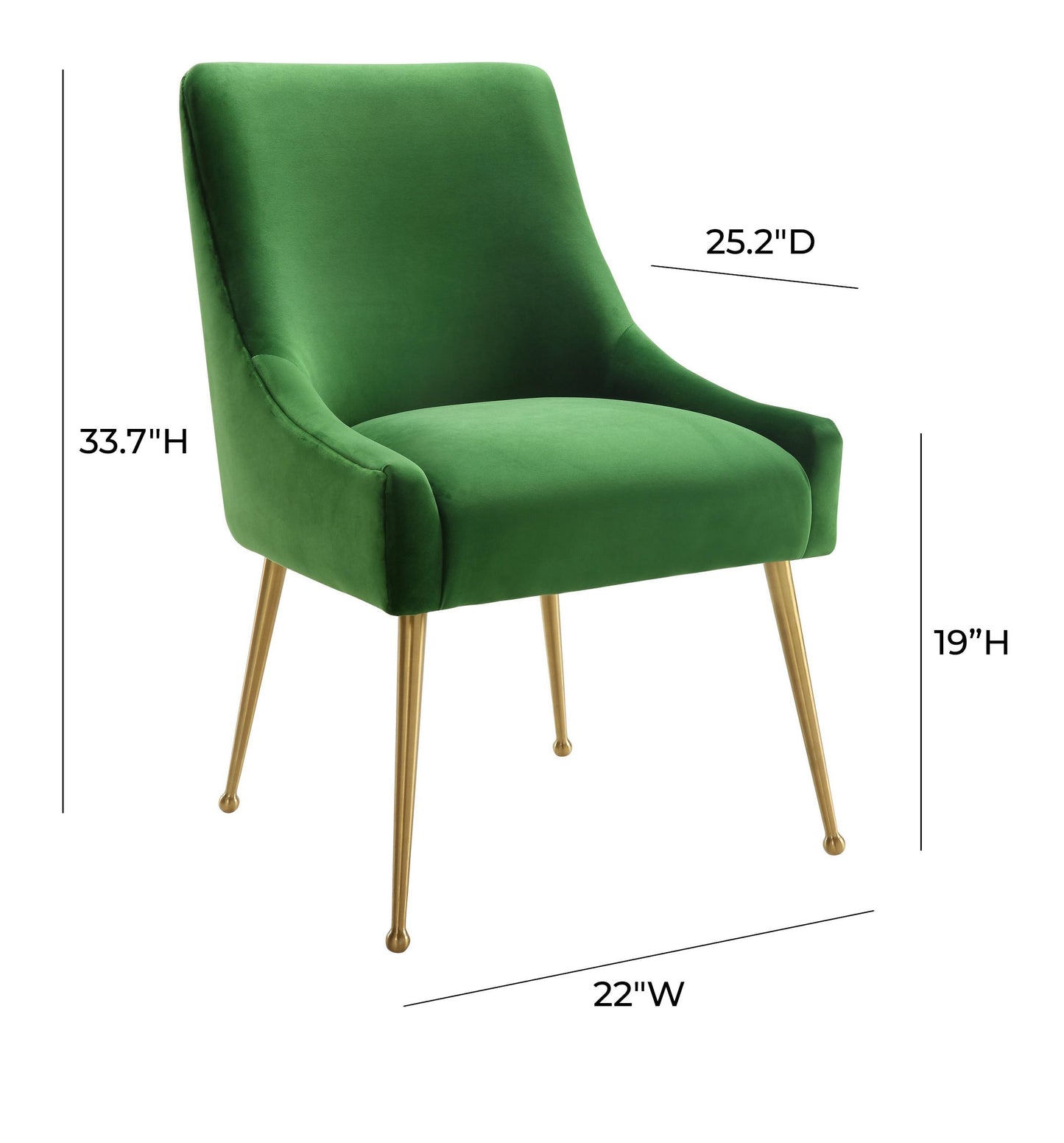 lyrical green velvet side chair