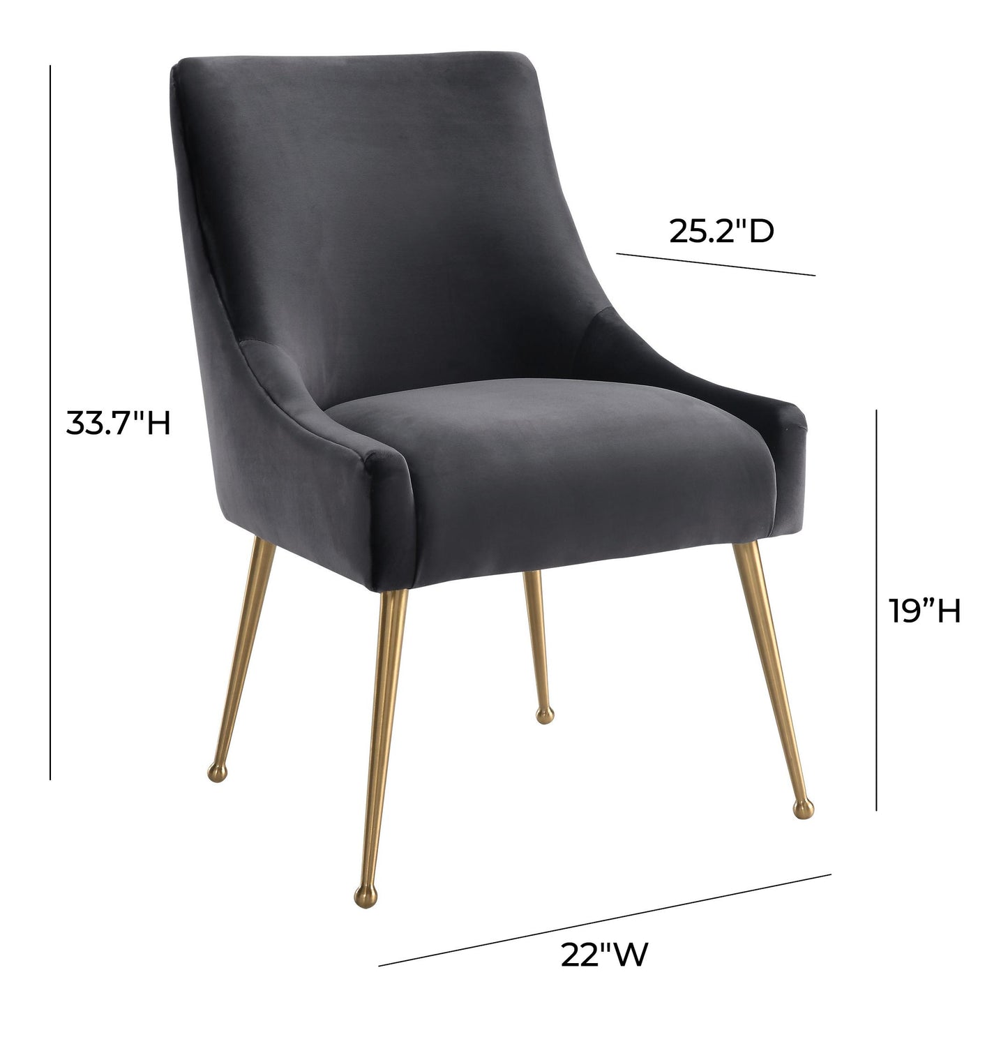 lyrical grey velvet side chair