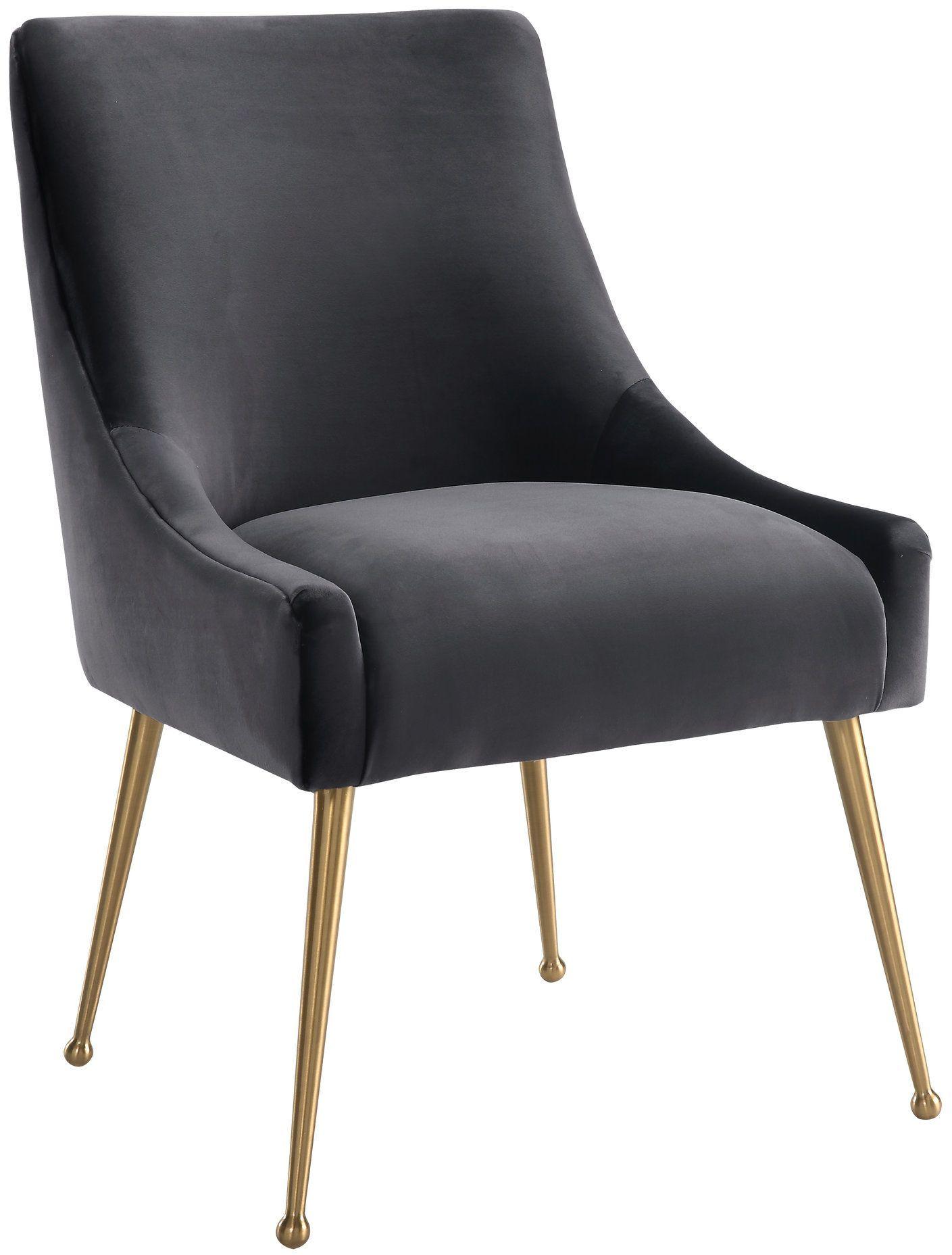 lyrical grey velvet side chair