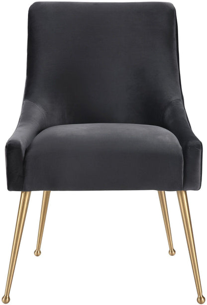 Lyrical Grey Velvet Side Chair