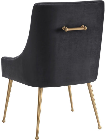 Lyrical Grey Velvet Side Chair