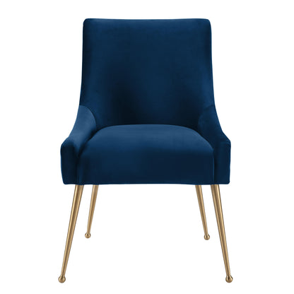 Lyrical Navy Velvet Side Chair