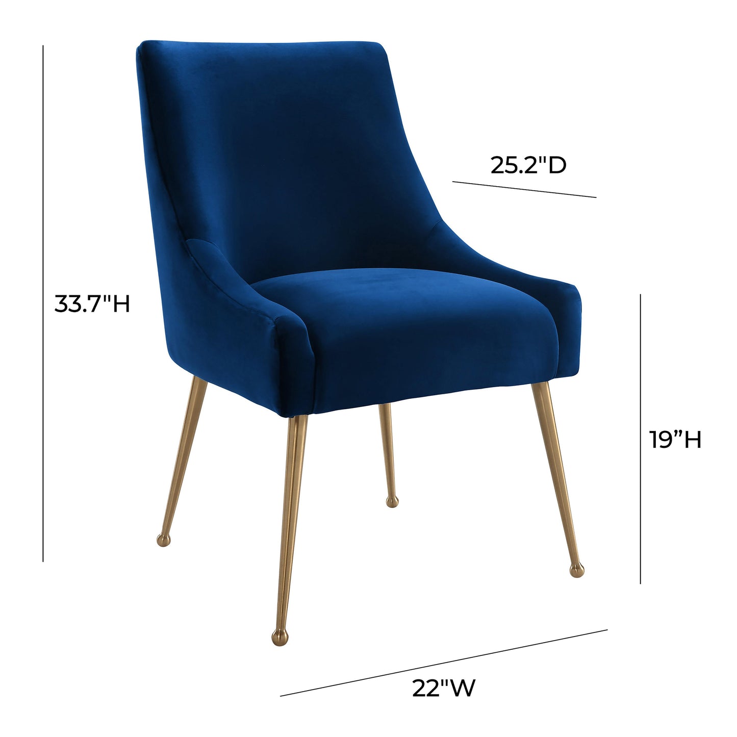 lyrical navy velvet side chair