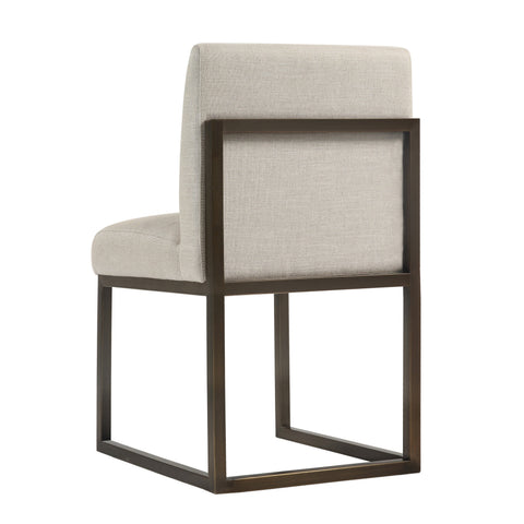 Juliette Loire Beige Linen Chair in Brass - image 4