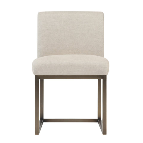 Juliette Loire Beige Linen Chair in Brass - image 3