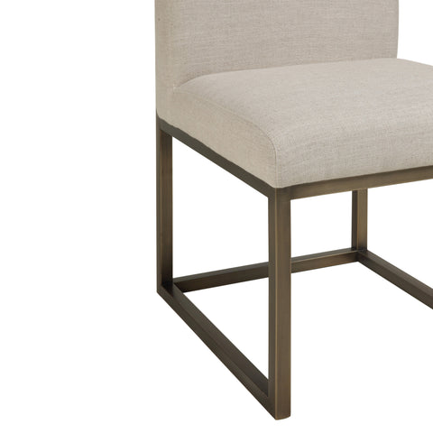 Juliette Loire Beige Linen Chair in Brass - image 5