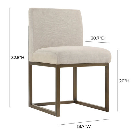 Juliette Loire Beige Linen Chair in Brass - image 6