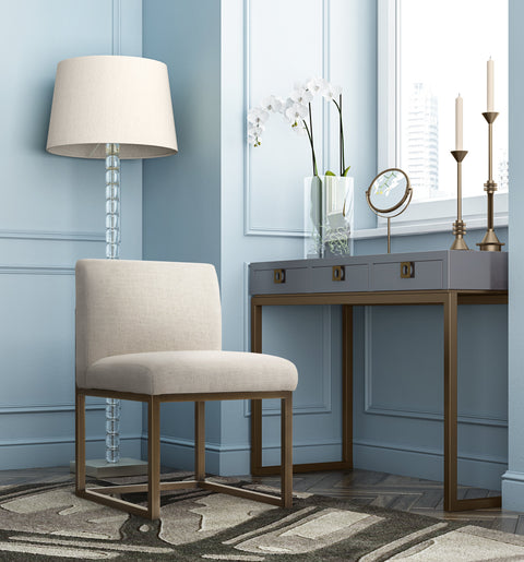 Juliette Loire Beige Linen Chair in Brass - image 7