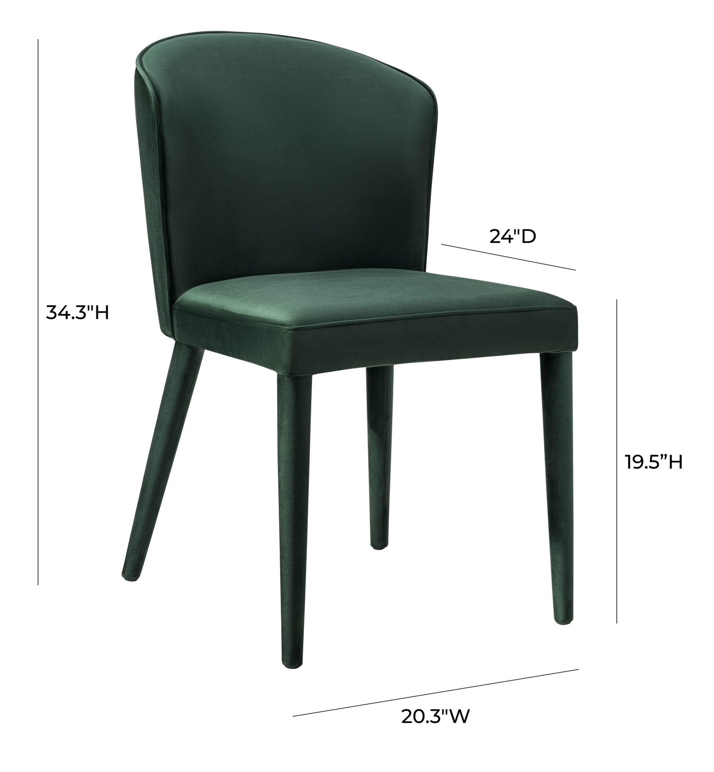 nirsa forest green velvet chair