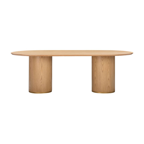 Solene Capri 95" Natural Ash Wood Oval Dining Table - image 3