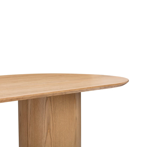 Solene Capri 95" Natural Ash Wood Oval Dining Table - image 5