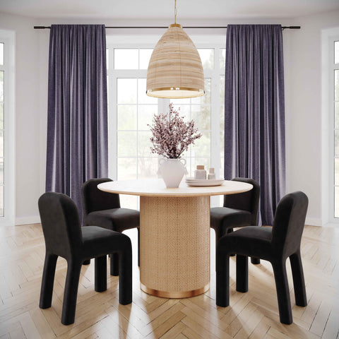 Florence Arden 47" Natural Ash &amp; Rattan Round Dining Table - image 2
