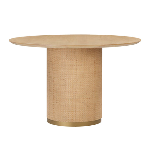 Florence Arden 47" Natural Ash &amp; Rattan Round Dining Table - image 3