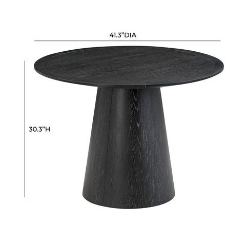 Cindy Black Oak Round Dining Table