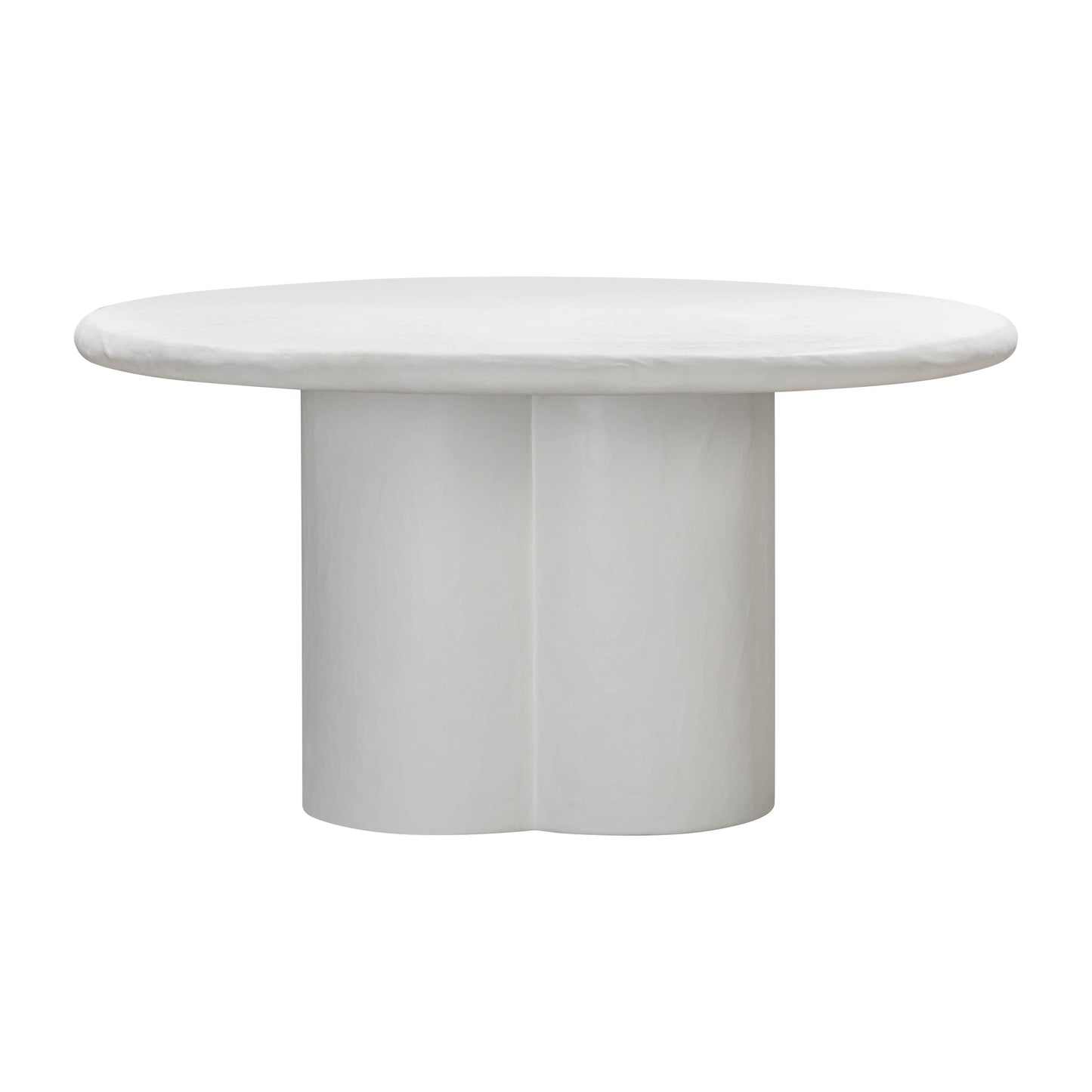 winter white faux plaster round dining table