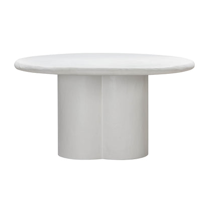 Winter White Faux Plaster Round Dining Table