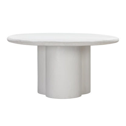 Winter White Faux Plaster Round Dining Table