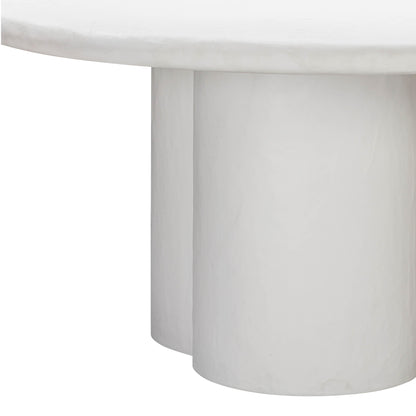 Winter White Faux Plaster Round Dining Table