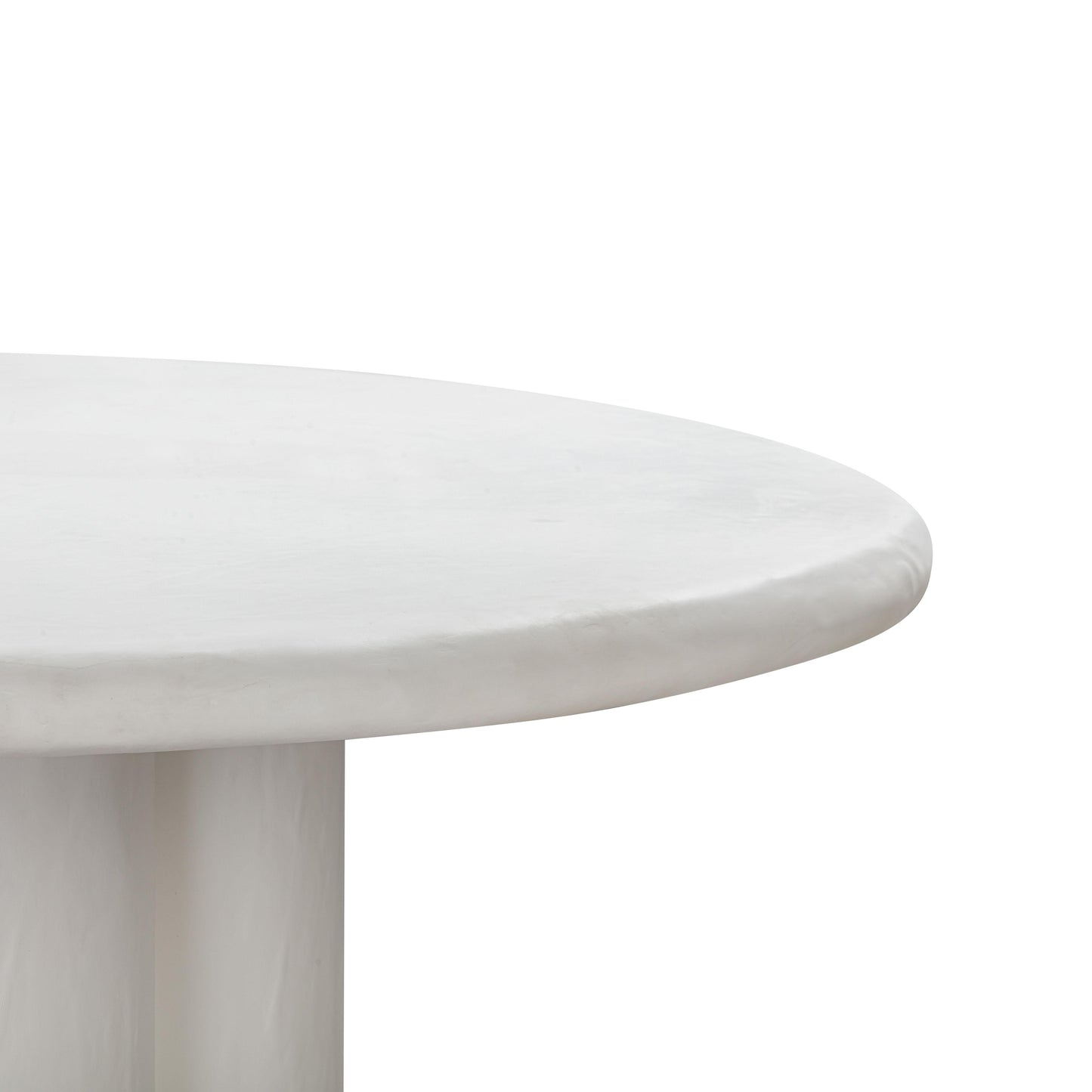 winter white faux plaster round dining table