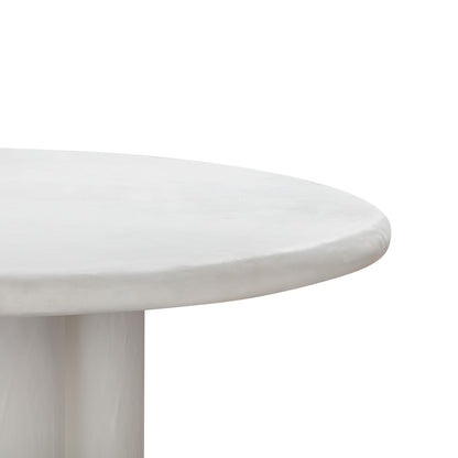 Winter White Faux Plaster Round Dining Table