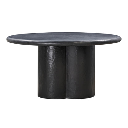 Winter Black Faux Plaster Round Dining Table