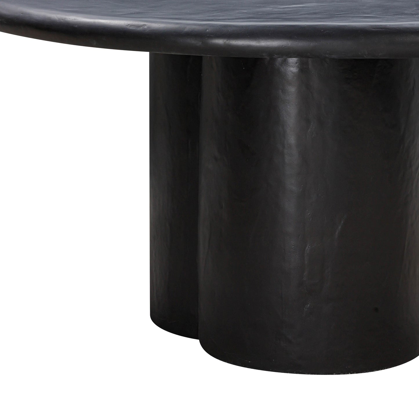 winter black faux plaster round dining table