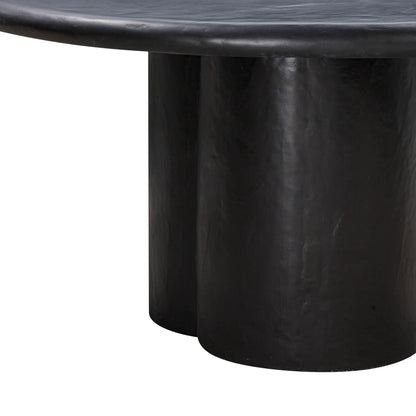 Winter Black Faux Plaster Round Dining Table