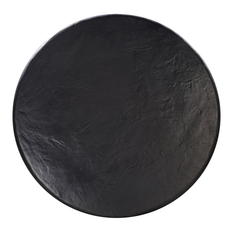 Winter Black Faux Plaster Round Dining Table