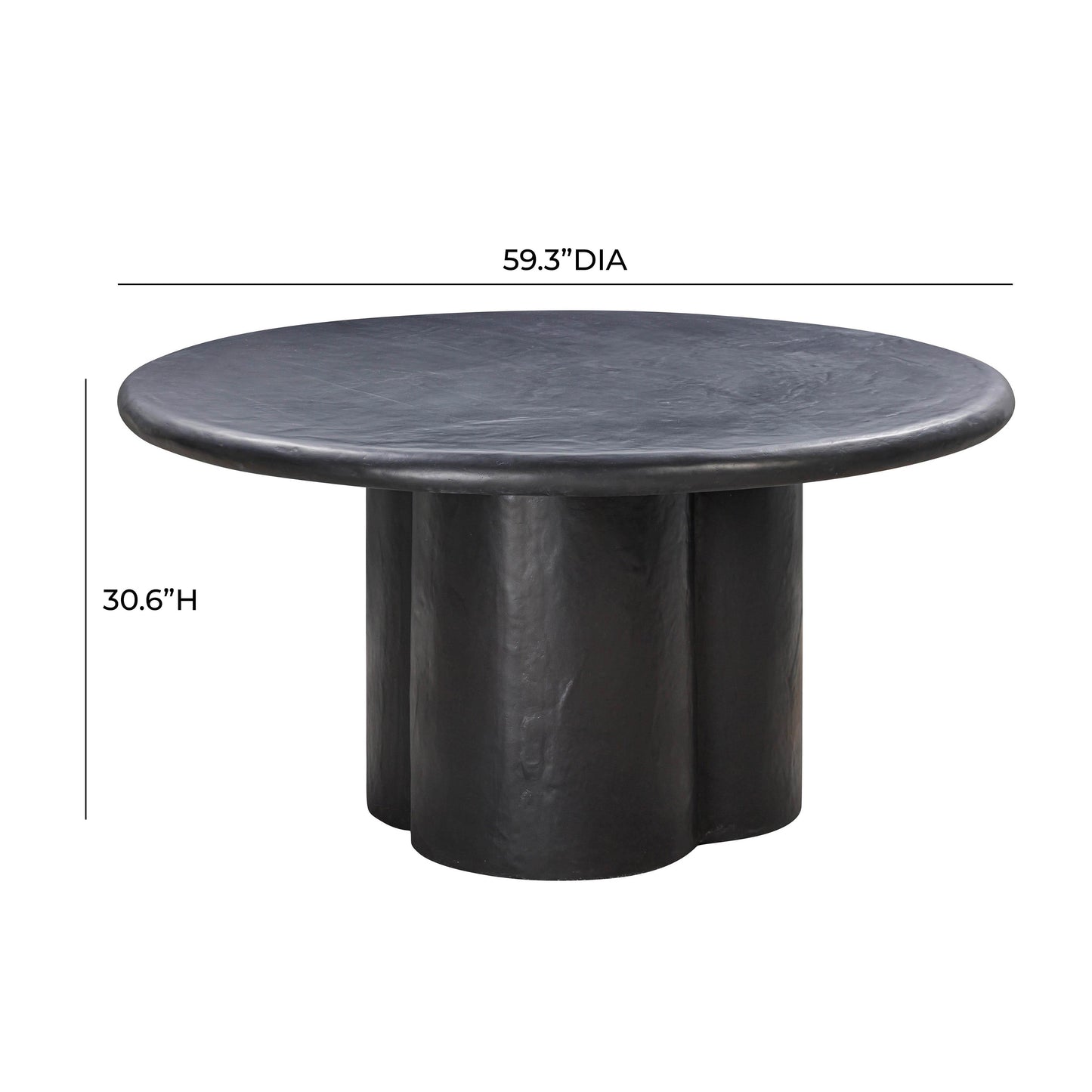 winter black faux plaster round dining table