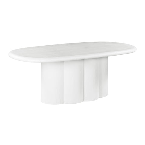 Colette Fontaine 80" Faux Plaster Indoor / Outdoor Oval Dining Table - image 3