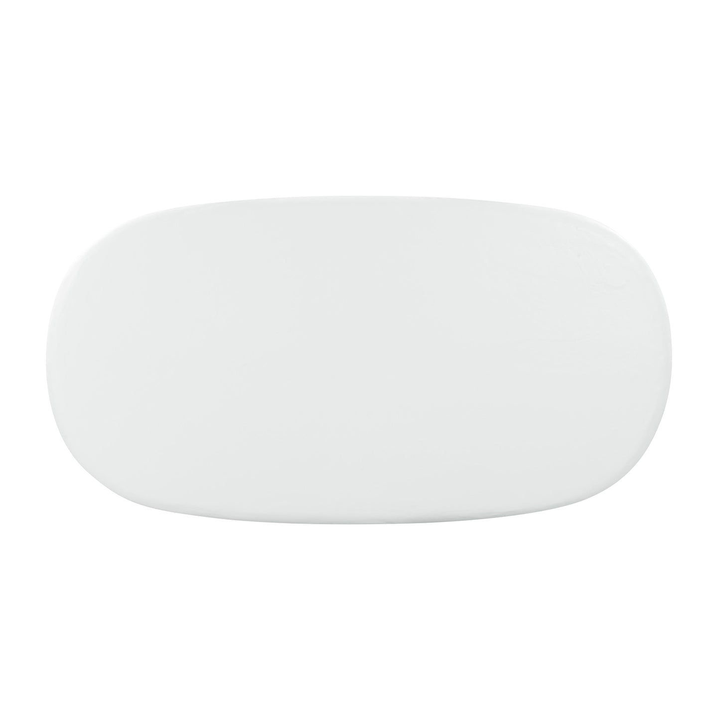 winter white faux plaster oval dining table