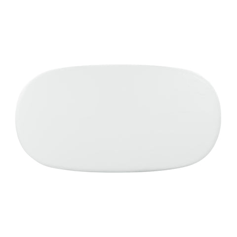 Winter White Faux Plaster Oval Dining Table