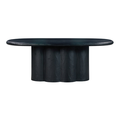 Colette Fontaine 80" Faux Plaster Indoor / Outdoor Oval Dining Table - image 1
