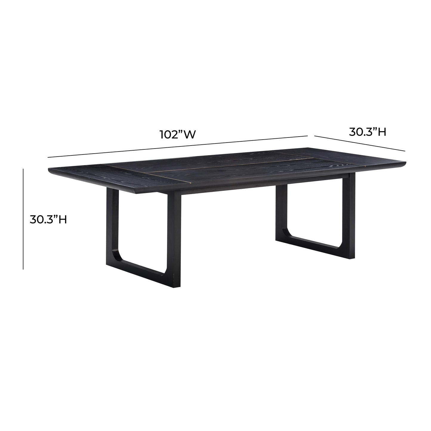 maiori black ash rectangular dining table