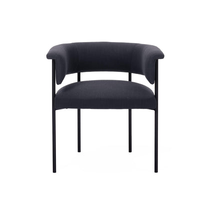 Sasha Black Performance Linen Dining Chair