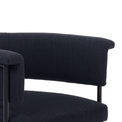 Sasha Black Performance Linen Dining Chair