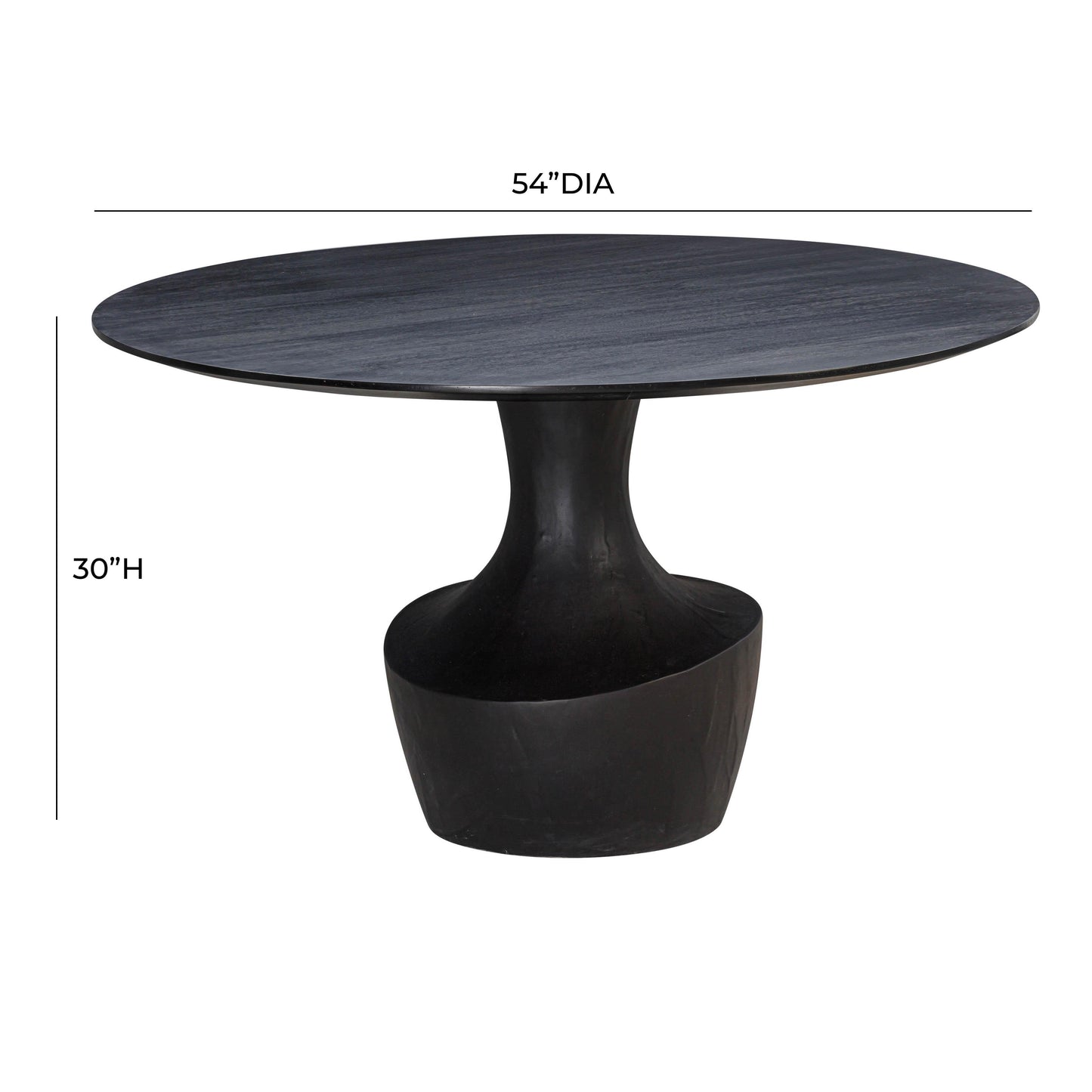 blaze black acacia & faux plaster dining table