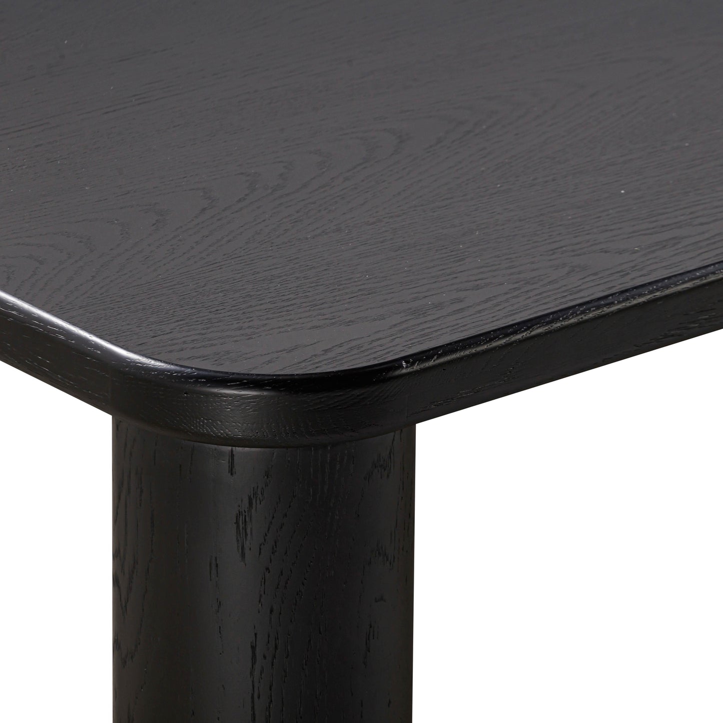 selena black oak rectangular dining table