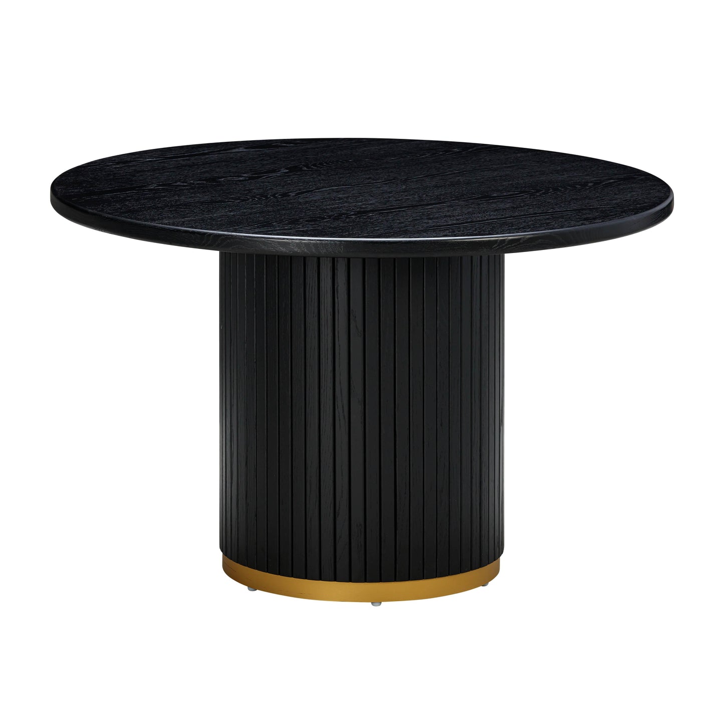 opal black oak round dining table