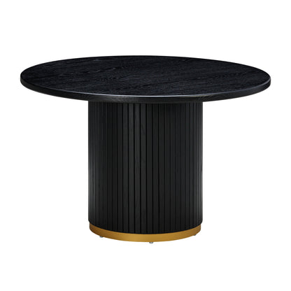 Opal Black Oak Round Dining Table