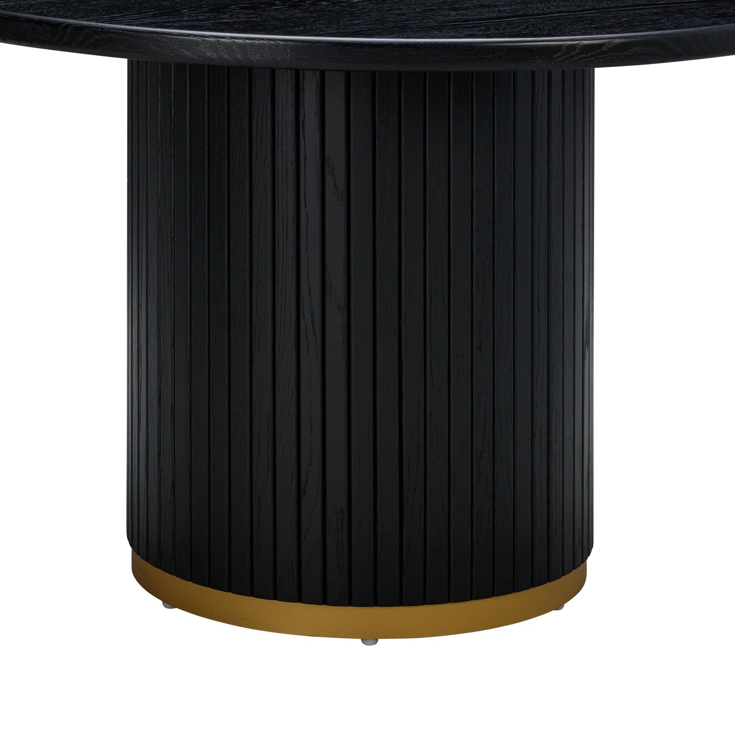 opal black oak round dining table